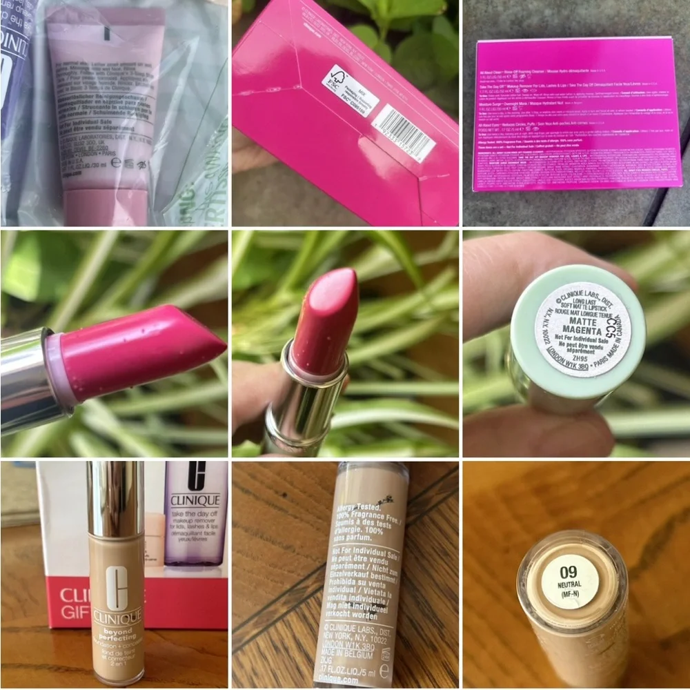 Clinique Gift Set: About Eyes, Clean, Moisture, Take Day Off, PLUS Magenta Lip - Picture 14 of 16